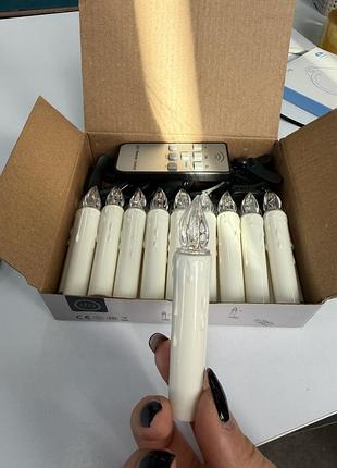 Набор из 20 led свечей на елку da light dal1126, теплый белый свет, с пультом
