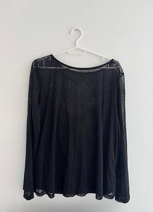 Стильна чорна блуза dunnes stores, комбінована з сіткою, розмір l