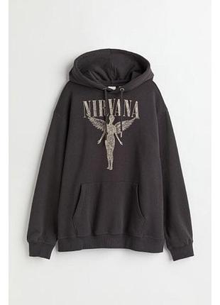 Худі nirvana h&m теплий худі кофта светр