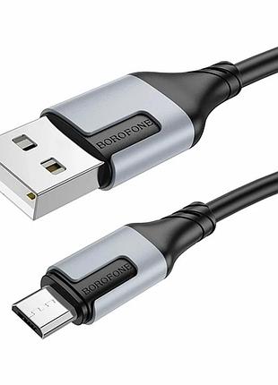 Кабель usb micro-usb 2.4a 100см черный borofone bx101 creator из abs пластика для зарядки и передачи данных