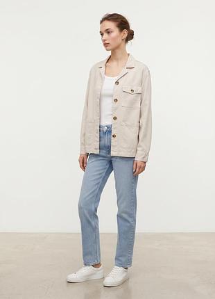 Куртка-сорочка з ліоцелу h&m бежева розмір s