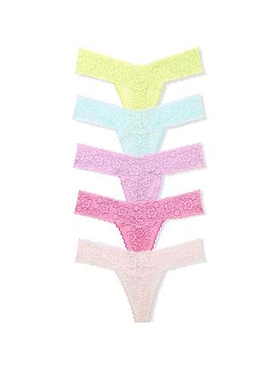 Набор кружевных трусиков тонг victoria's secret 5 шт