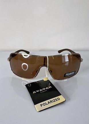 Сонцезахисні окуляри avatar polarized, ретро стиль, коричневі