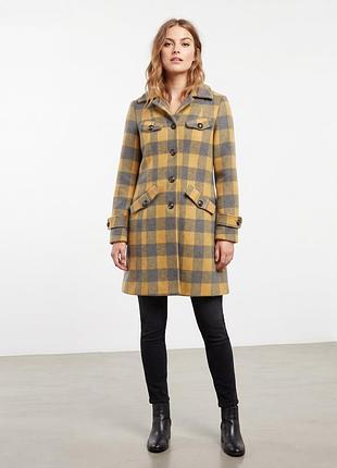 Жіноче сіро-коричневе пальто topshop у клітинку розмір 10