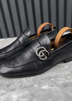 Gucci donnie double gg loafers мужские туфли лоферы кожа оригинал 41.5 eur