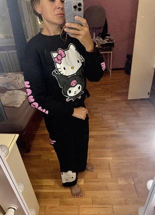 Теплий спортивний костюм primark на флісі «hello kitty & kuromi» (розмір 164)