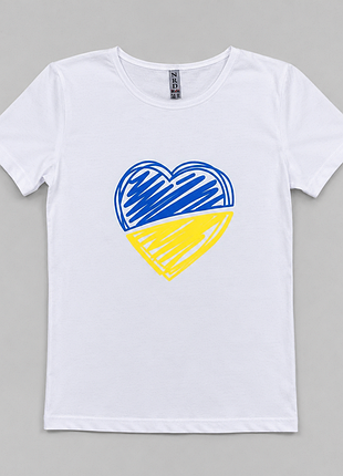 Біла патріотична футболка серденько