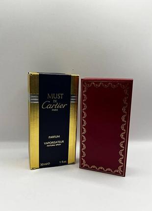 Винтажные духи must de cartier parfum, 30 мл (оригинал в футляре)