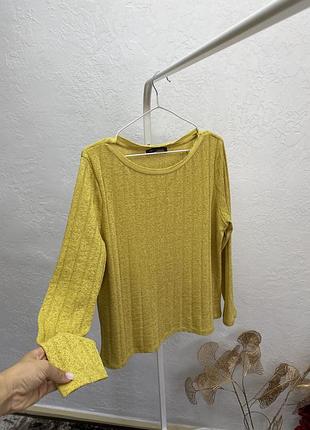 M&s лонгслів в рубчик водолазка гольф кофтинка