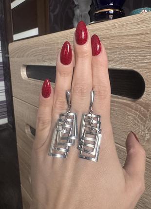 Сережки срібні 925 проби, серьги серебро, срібло