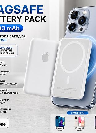 Беспроводной магнитный повербанк magsafe 5000 мач с функцией беспроводной зарядки