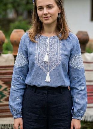 Вишиванка жіноча kozakstyle кольору джинс