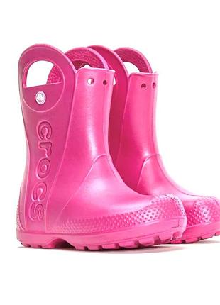 Дитячі рожеві чоботи crocs