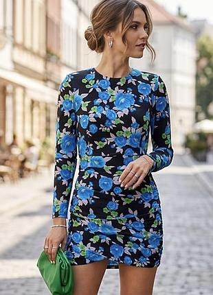 Сукня в квіти zara р.xs