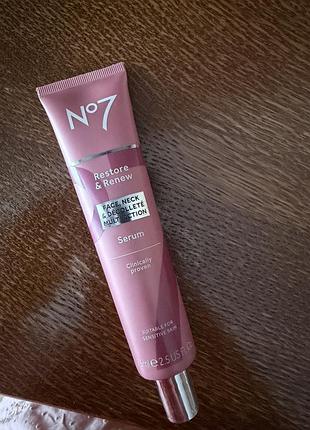 No7 restore & renew face & neck multi action serum сироватка для відновлення шкіри обличчя та шиї проти старіння