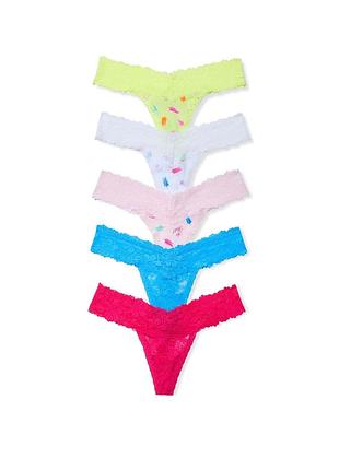 Набор трусиков тонг victoria's secret pink 5 шт