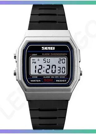 Часы skmei 1412si silver электронные спортивные водонепроницаемые с будильником и секундомером для жен sku_1080-1408