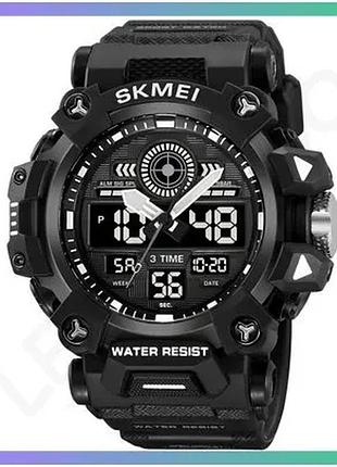 Спортивные часы skmei 2226bk черные водонепроницаемые 50м с будильником и календарем для мужчин sku_1080-2712