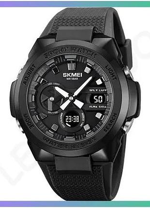 Спортивные часы skmei 2105bk черные электронные с будильником и секундомером для мужчин 50 метров водо sku_1080-2369