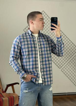 Синя сорочка tommy hilfiger в клітинку