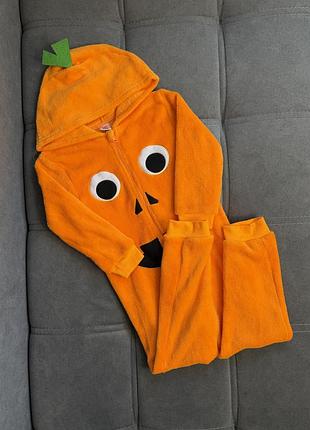 Дитячий флісовий костюм гарбузик pumpkin, 110–116. плюшевий карнавальний костюм