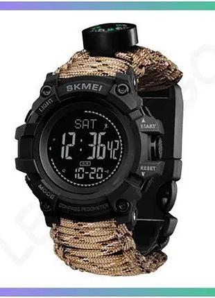 Часы skmei desert camo tactic compass электронные с компасом будильником для мужчин спортивные черные sku_1080-2089