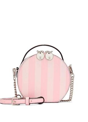 Сумка victoria's secret (89959512126) hat box crossbody bag heritage stripe рожева
