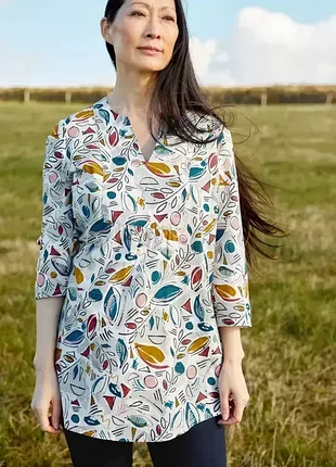 Блуза с карманами из оргaн.хлопка