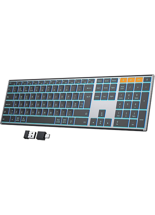 Беспроводная клавиатура omoton kb525-b wireless multi-device keyboard с подсветкой