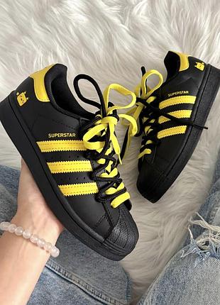 Жіночі кросівки adidas superstar pokemon black yellow custom
