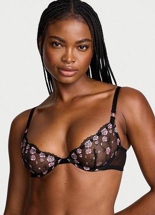 Бюстгальтер victoria's secret (286978995) tease rose embroidery unlined demi bra 75d черный