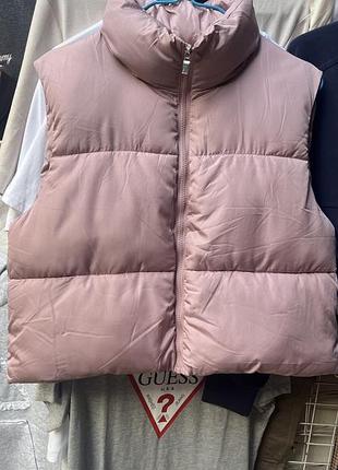 Нова рожева жилетка steve madden cropped puffer vest (оригінал з бірками)