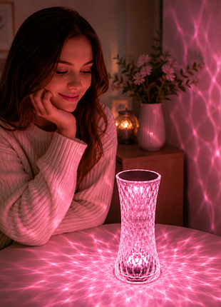 Светильник led rjb hb-29 / хрустальный проекционный светильник-ночник crystal table lamp / проекционный светильник-ночник