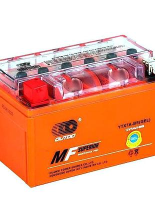 Мотоаккумулятор outdo (maxion) utx7a-bs gel, 12v 7 ah (150 х 87 х 94), orange, q8
