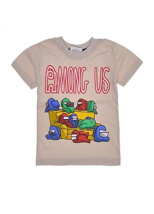 Футболка хлопчикам персонажі гри "among us" (амонг ас) на літо 1-2 роки