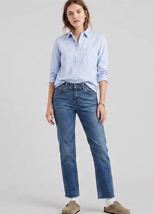Женские джинсы прямого кроя с необработанным краем straight fit от levi's