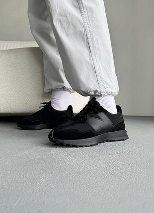 😍 женские кроссовки new balance 327 black leather
