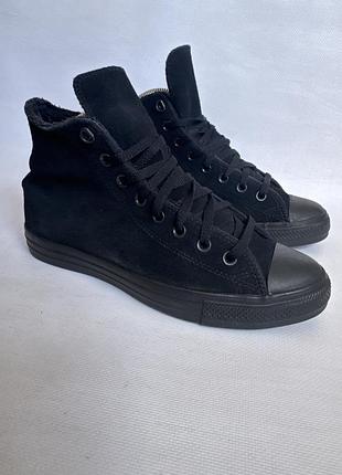 Замшеві утеплені кеди converse