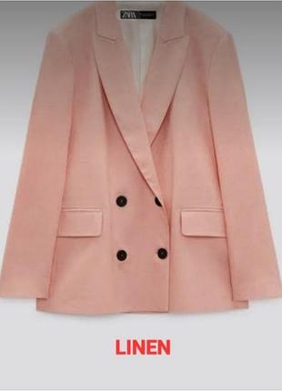 Свободного кроя новый льняной пиджак zara