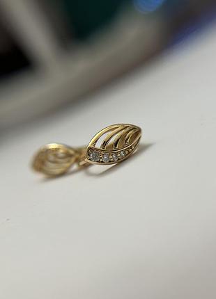 Сережки xuping золотисті з кристалами, нові