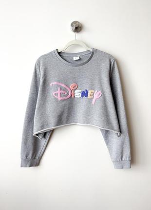 Сіре худі disney кроп укорочене оверсайз