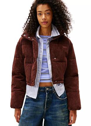 Женская укороченная вельветовая куртка tommy hilfiger