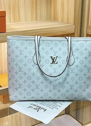 Сумка louis vuitton neverfull, сумка луи виттон неверфулл, сумка шопер луи витон, шоппер, shopper белый