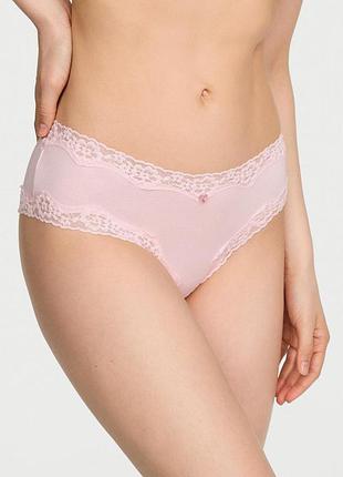 Женские трусики victoria's secret (22612955694) cotton lace-waist cheeky l розовые