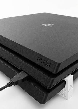Горизонтальные ножки-подставки для sony playstation 4 pro с логотипом чорний