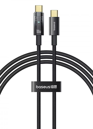 Кабель baseus explorer series auto power-off type-c to type-c 100w (2m) black (p10319704111-00)