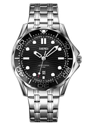 Мужские часы skmei 9276ssibk silver-black steel strap