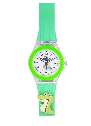 Дитячий годинник better 005 crocodile green-white з кварцовим механізмом та силіконовим ремінцем