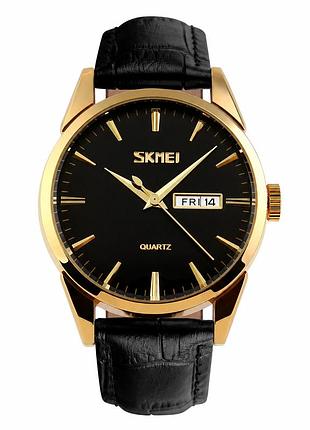 Мужские часы skmei 9073gdbk-b gold-black men