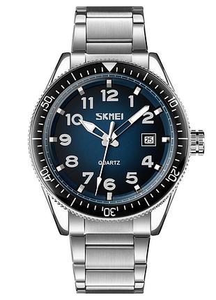 Мужские часы skmei 9232ssibu silver/blue-steel strap